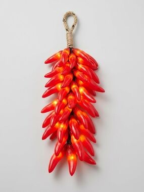 Red Chili Pepper Ristra String Lights Festive Southwestern Kitchen Home Decor
